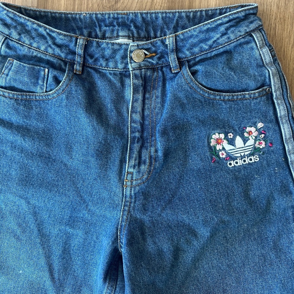 adidas Originals x Naomi Otsu 3-Stripes Denim Jeans - Women's Size 4 - Picture 7 of 13